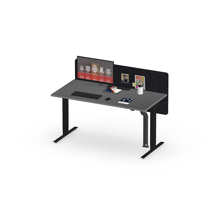 Herman Miller Nevi sit-stand desk - Business - Black - 1600mm Graphite - Screen