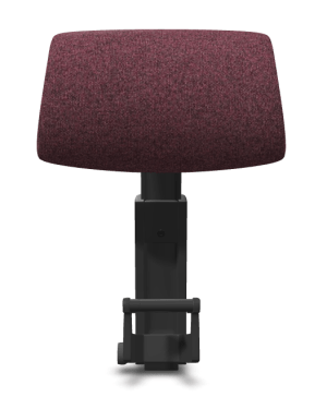 De Atlas Hoofdsteun Embody – Wild Berry Sync, met een in hoogte verstelbare rugleuning en grafiet frame van Herman Miller, wordt stijlvol weergegeven op een witte achtergrond.