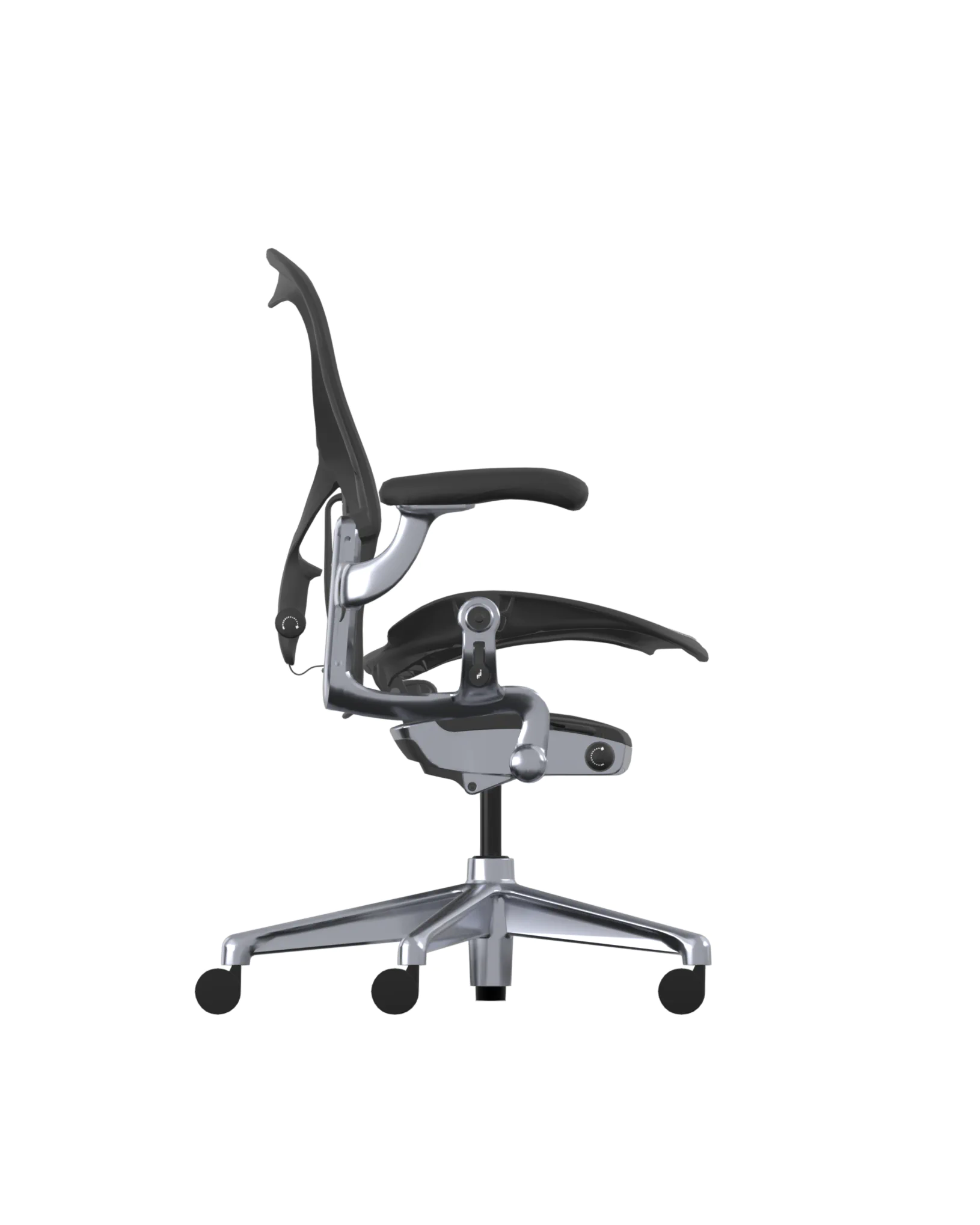 Graphite Herman Miller Aeron Size C Graphite Polished Aluminum