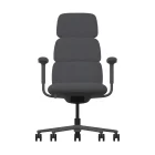 Ontdek de Herman Miller Asari Color Flood bureaustoel met Meld Knight bekleding, een hoge rugleuning met drie gevoerde delen, verstelbare armleuningen (Verstelbare Armen) en een onderstel met vijf wielen voor eenvoudige verplaatsing.