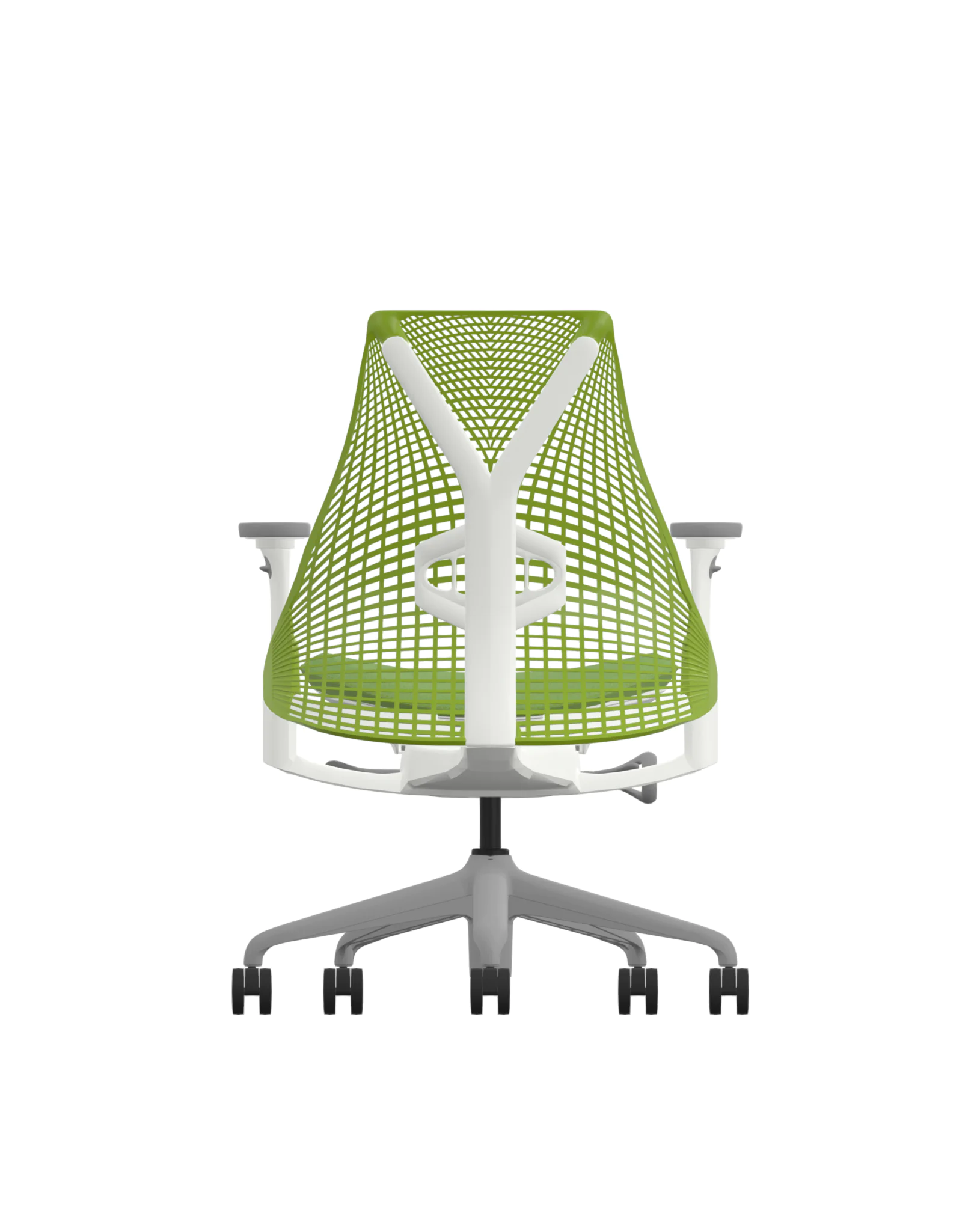 Herman Miller Sayl – White Frame – Apple Green Back – Meld Wild Fabric