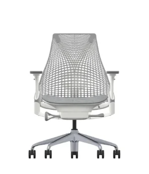Herman Miller Sayl – White Frame – Fog Rug – Aluminium Upgrade- Silverdale Blazer Stof - Hot deal