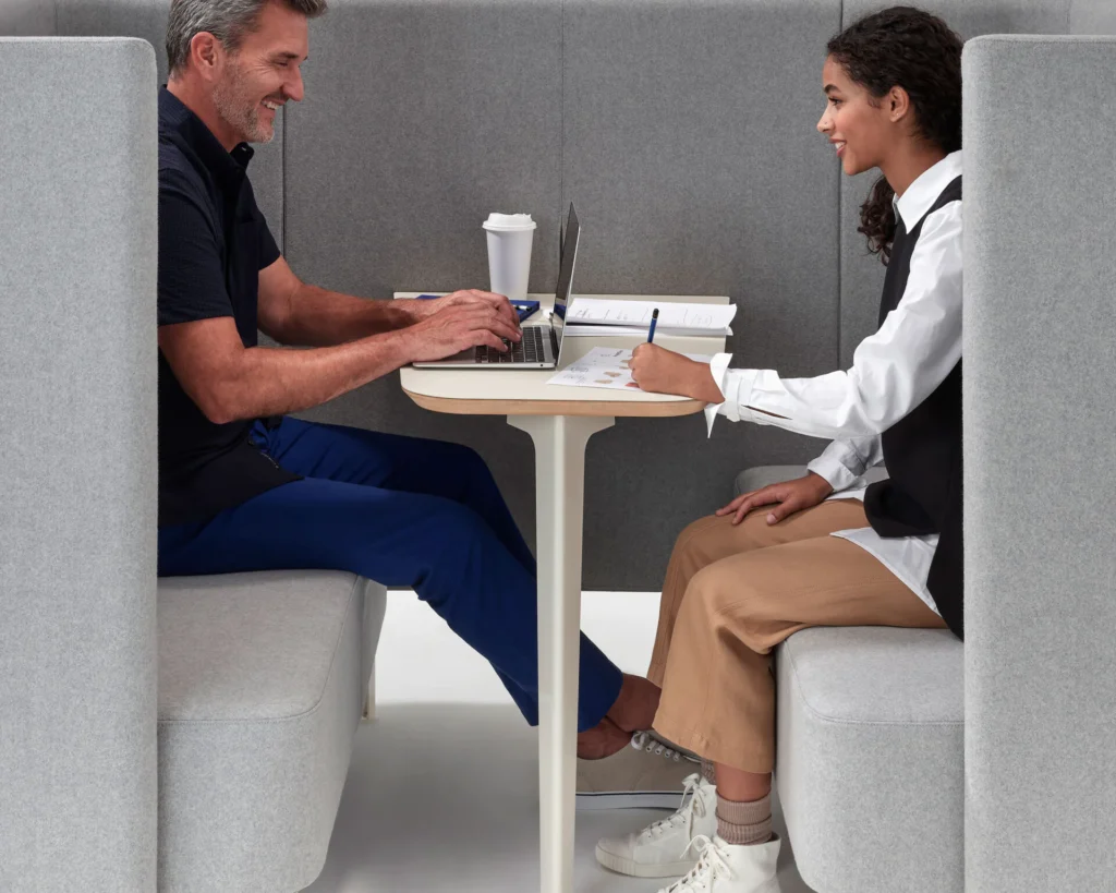 PULB2H_Maharam-Gemma-Multi-Pallium-Reverse_RAL1013_Forbo-Mushroom_Detail_LR_2-1 - LoyalBrand B2B